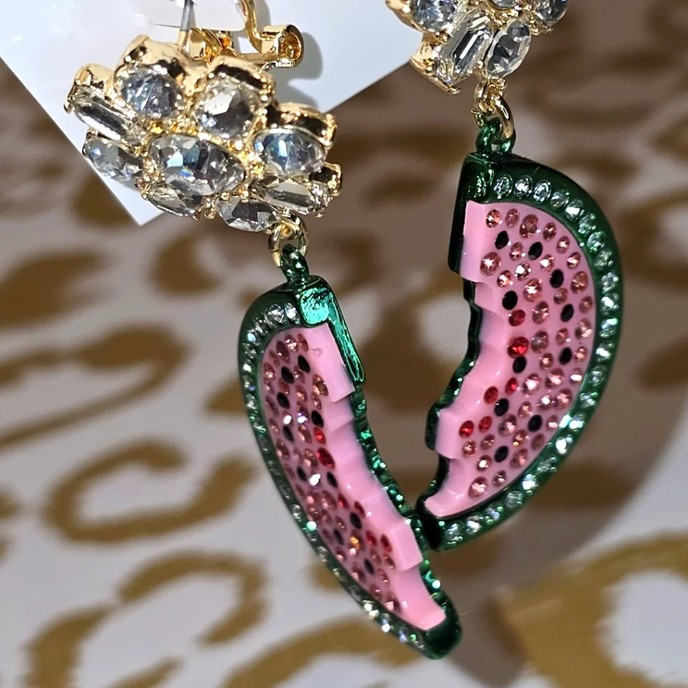 Betsey Johnson Backyard Watermelon Drop Earrings - Picture 4 of 7